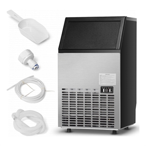 Stainless Steel 110Lbs Portable Ice Machine Black