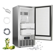 Under Counter Nugget Ice Maker with Self Cleaning 24H Timer Silver
