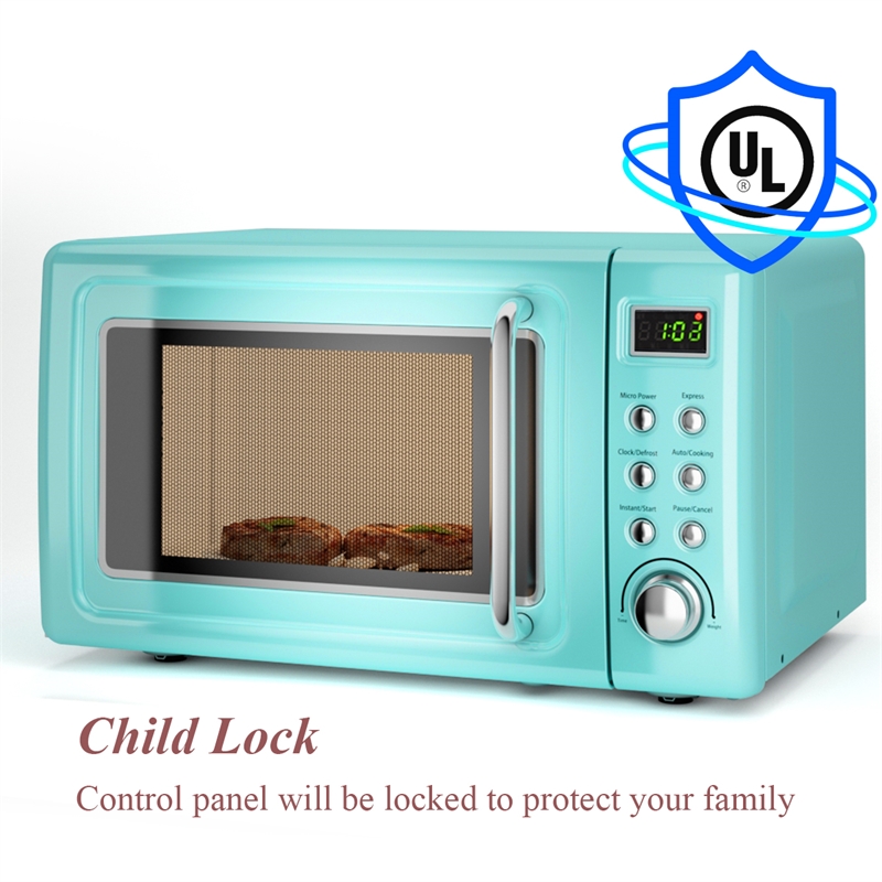 0.7 Cu.ft Retro Countertop Microwave Oven 700W Green