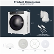 1400W Electric Tumble Compact Laundry Dryer Tub 8.8lbs White