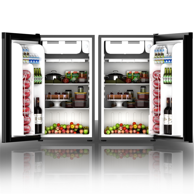 3.2 Cu.Ft. Compact Refrigerator Mini Dorm Small Fridge Freezer Reversible Door Black Metal