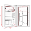 3.2 Cu.Ft. Compact Refrigerator Mini Dorm Small Fridge Freezer Reversible Door Black Metal