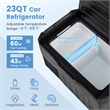 12 Volt Car Refrigerator with Adjustable Range Divider for Camping 23 QT Black Plastic