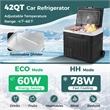 12 Volt Car Refrigerator with Adjustable Range Divider for Camping 42 QT Black