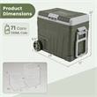 12 Volt Car Refrigerator 53 QT Portable Car Fridge with Adjustable Range White