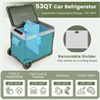 12 Volt Car Refrigerator 53 QT Portable Car Fridge with Adjustable Range White