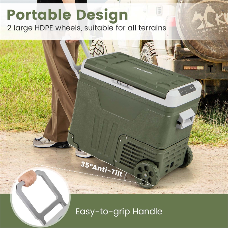 12 Volt Car Refrigerator 53 QT Portable Car Fridge with Adjustable Range White