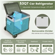 12 Volt Car Refrigerator 53 QT Portable Car Fridge with Adjustable Range White