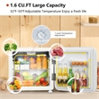 1.6 Cubic Feet Compact Refrigerator Reversible Door Mini Fridge White