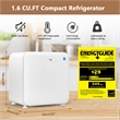 1.6 Cubic Feet Compact Refrigerator Reversible Door Mini Fridge White
