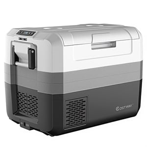 58 Quart Portable Electric Car Cooler Refrigerator Compressor Freezer for RVs Camping White Plastic