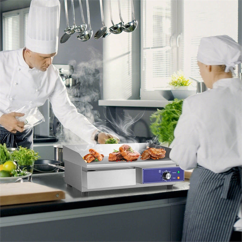 22'' Commercial Electric Griddle 110V 2000W Flat Top Countertop Grill Silver