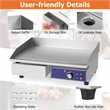 22'' Commercial Electric Griddle 110V 2000W Flat Top Countertop Grill Silver