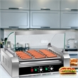18 Hot Dog Hotdog 7 Roller Grill Cooker Machine w/ Cover Silver