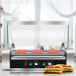 18 Hot Dog Hotdog 7 Roller Grill Cooker Machine w/ Cover Silver