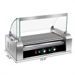 18 Hot Dog Hotdog 7 Roller Grill Cooker Machine w/ Cover Silver