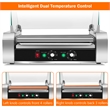 18 Hot Dog Hotdog 7 Roller Grill Cooker Machine w/ Cover Silver
