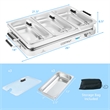 Food Warmer Buffet Server 450W Stainless Steel Electric Warming Tray for Parties Silver Stainless Steel