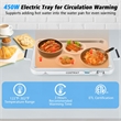 Food Warmer Buffet Server 450W Stainless Steel Electric Warming Tray for Parties Silver Stainless Steel