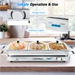 Food Warmer Buffet Server 450W Stainless Steel Electric Warming Tray for Parties Silver Stainless Steel