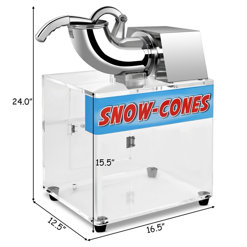 Electric Snow Cone Machine Ice Shaver Maker Shaving Crusher Dual Blades White