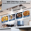 30 Inch Under Cabinet Range Hood with 4 Fan Speeds Touch/Gesture/Remote Control Silver Stainless Steel