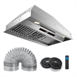 30 Inch Under Cabinet Range Hood with 4 Fan Speeds Touch/Gesture/Remote Control Silver Stainless Steel