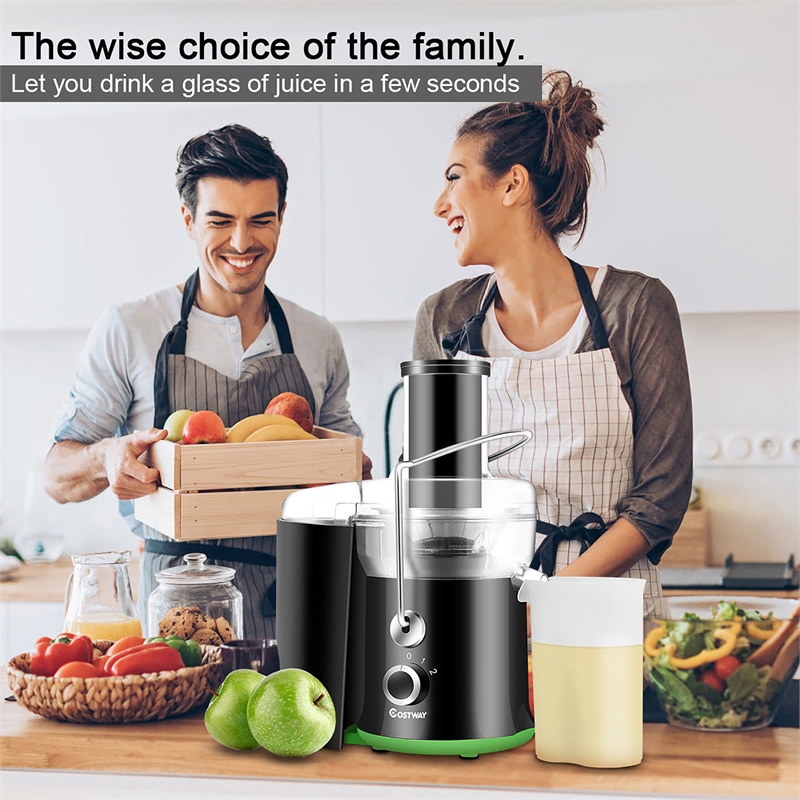 Electric Juicer Centrifugal Juicer with 3-Inch Wide Mouth Centrifugal Juice Extractor 2 Speed Black Metal