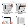 Air Purifier Replacement Filter Active Carbon True HEPA Filter Black