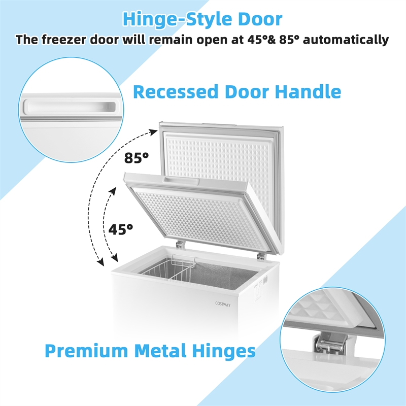 3.5 Cubic Feet Chest Freezer w/Removable Storage Basket Deep Freezer White