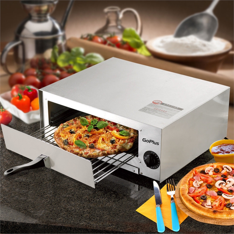 Kitchen Commercial Pizza Stainless Steel Counter Top Snack Pan Oven Bake Silver
