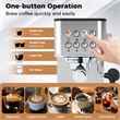Espresso Machine 20 Bar woth Milk Frother Removable Water Tank & Hot Water Silver Plastic