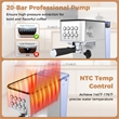 Espresso Machine 20 Bar woth Milk Frother Removable Water Tank & Hot Water Silver Plastic