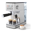 Espresso Machine 20 Bar woth Milk Frother Removable Water Tank & Hot Water Silver Plastic