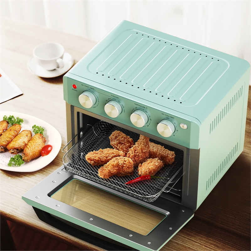 Air Fryer Toaster Oven 19 QT Dehydrate Convection Ovens w/ 5 Accessories Green