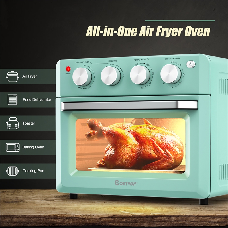 Air Fryer Toaster Oven 19 QT Dehydrate Convection Ovens w/ 5 Accessories Green