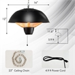 1500W Electric Outdoor Hanging Patio Heater w/ IPX4 Waterproof