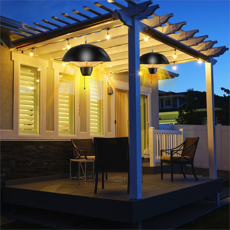1500W Electric Outdoor Hanging Patio Heater w/ IPX4 Waterproof