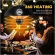 1500W Electric Outdoor Hanging Patio Heater w/ IPX4 Waterproof