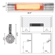 1500W Wall-Mounted Infrared Heater Indoor & Outdoor Electric Heater With Remote