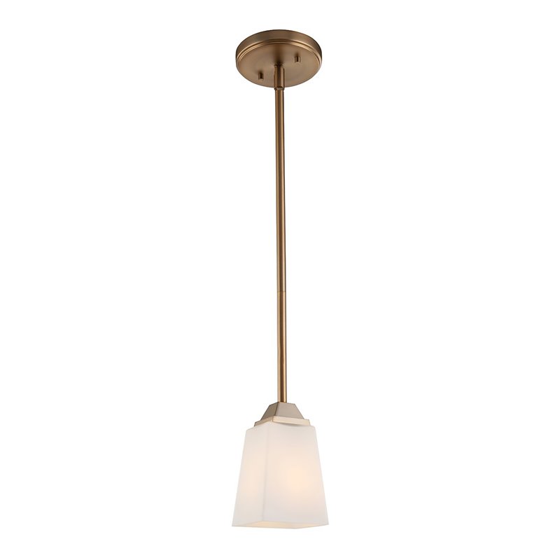 Woodbridge Lighting Berkley 1 Light Steel/Glass Mini Pendant in Brushed Brass