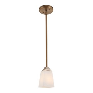 Woodbridge Lighting Berkley 1 Light Steel/Glass Mini Pendant in Brushed Brass
