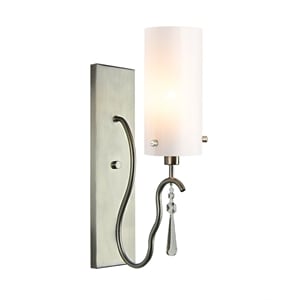 Woodbridge Lighting Haley 1 Light Wall Sconce in Satin Nickel/Opal Cylinder
