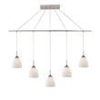 Woodbridge Lighting Hampton Ridge 5-Light Linear Pendant in Satin Nickel/Opal