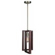 Woodbridge Lighting Stella Hoops Double Rectangular Wood Mid Pendant in Brass