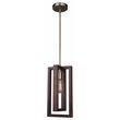Woodbridge Lighting Stella Hoops Double Rectangular Wood Mid Pendant in Brass