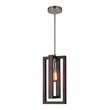 Woodbridge Lighting Stella Hoops Double Rectangular Wood Mid Pendant in Nickel