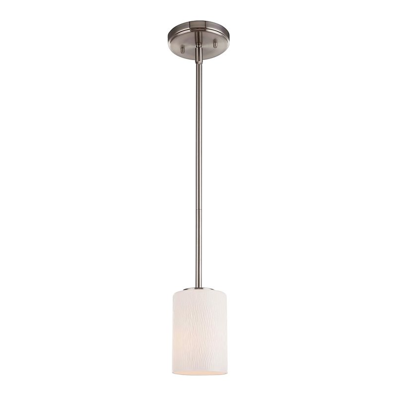 Woodbridge Lighting Salina 1 Light Steel & Glass Mini Pendant in Satin Nickel