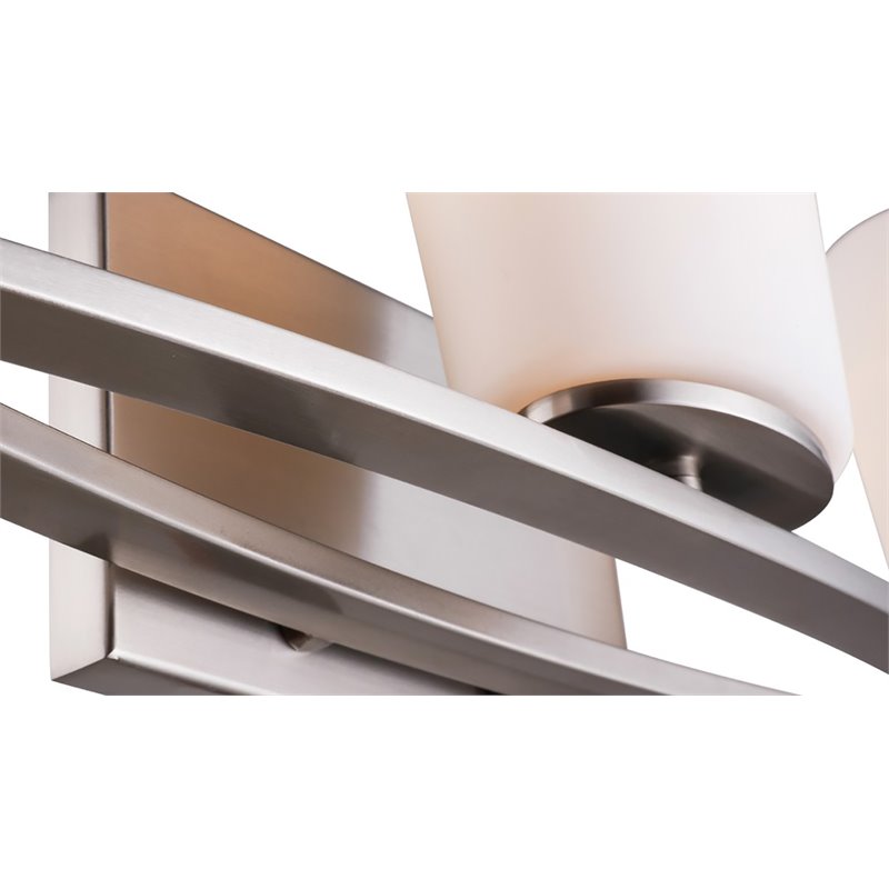 Woodbridge Lighting Meridian 3-Light Steel and Glass Bath Light in Satin Nickel