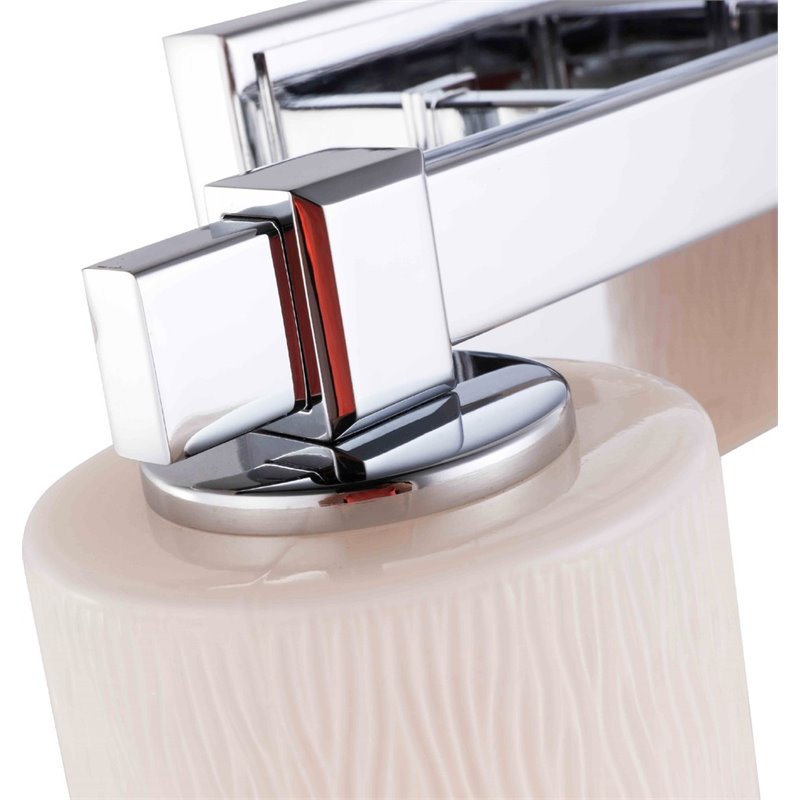 Woodbridge Lighting Salina 2-Light Steel and Glass Bath Light in Chrome
